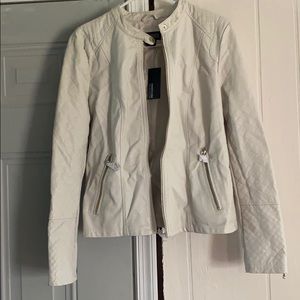White faux leather jacket